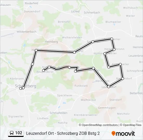 102 Bus Line Map