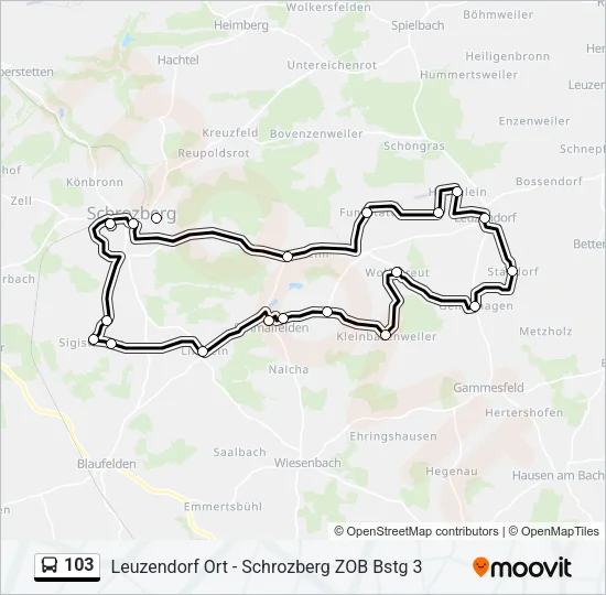 103 Bus Line Map