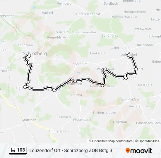 103 Bus Line Map