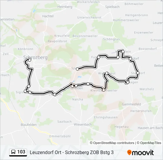 103 Bus Line Map