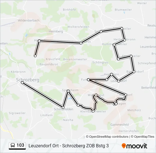 103 Bus Line Map
