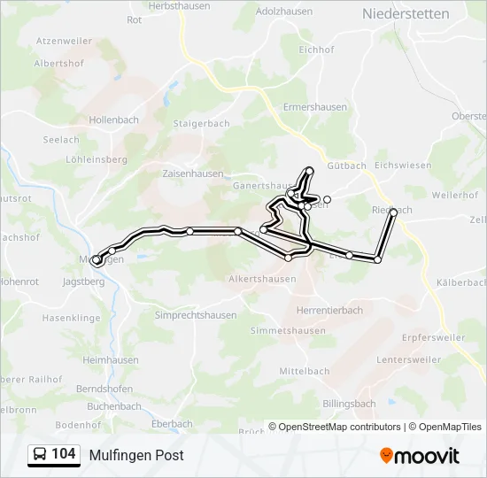 104 Bus Line Map