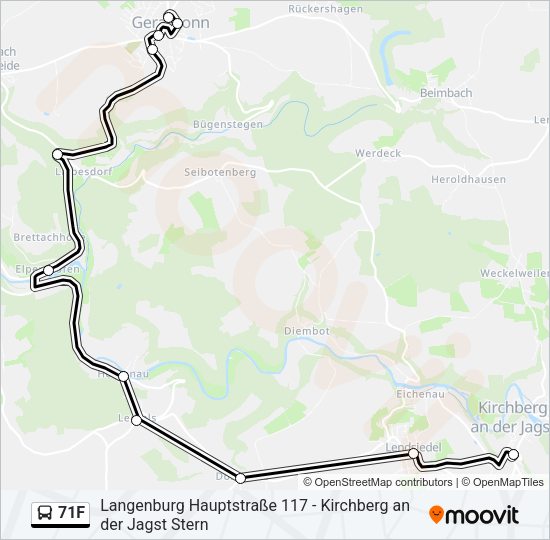 71F Bus Line Map