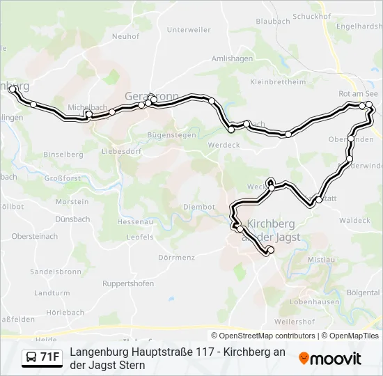 71F Bus Line Map