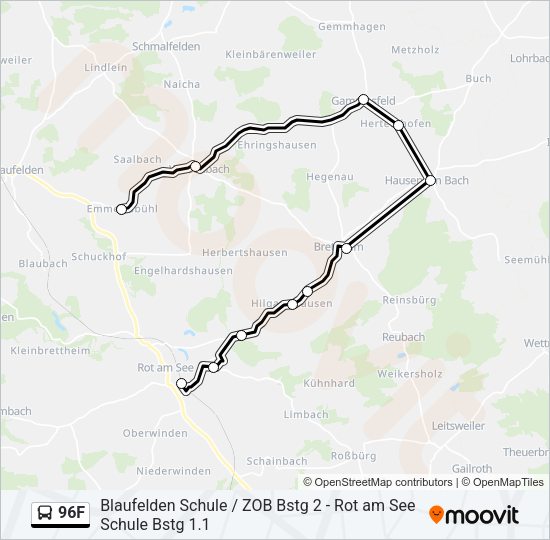 96F Bus Line Map