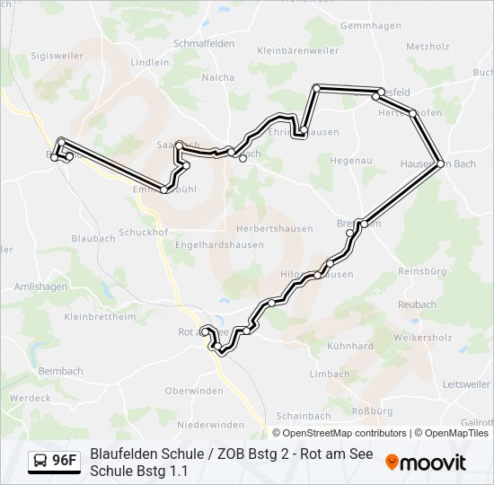 96F Bus Line Map