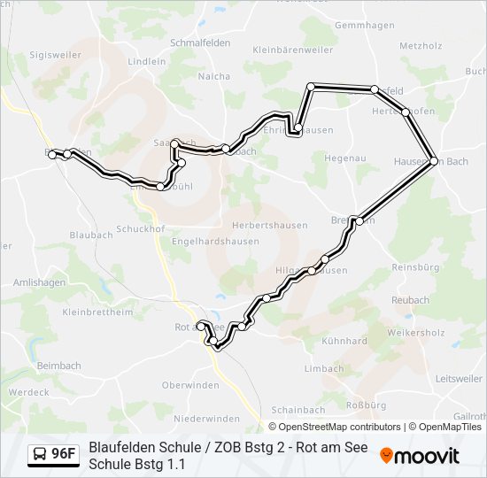 96F Bus Line Map