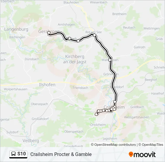 S10 Bus Line Map