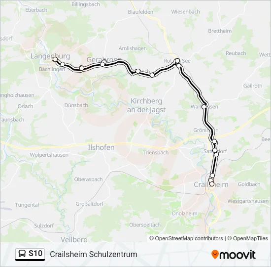 S10 Bus Line Map