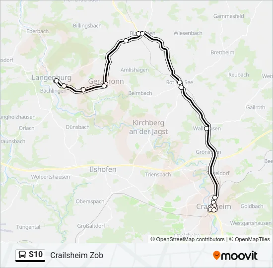 S10 Bus Line Map