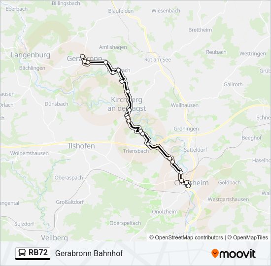 RB72 Bus Line Map