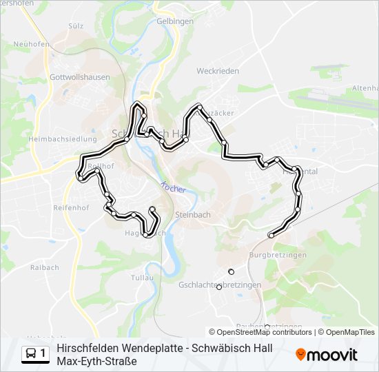 1 Bus Line Map