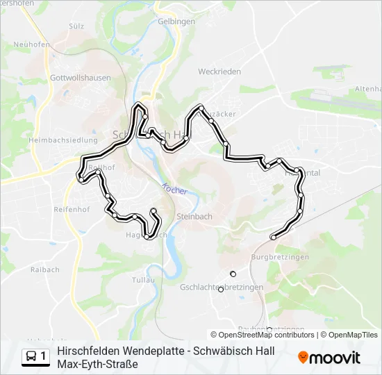 1 Bus Line Map