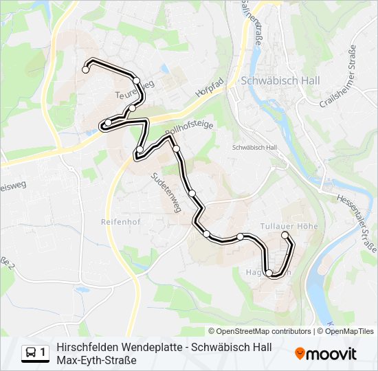 1 Bus Line Map
