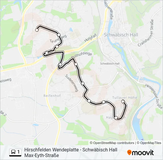 1 Bus Line Map