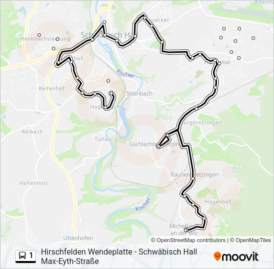 1 Bus Line Map