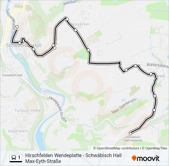 1 Bus Line Map