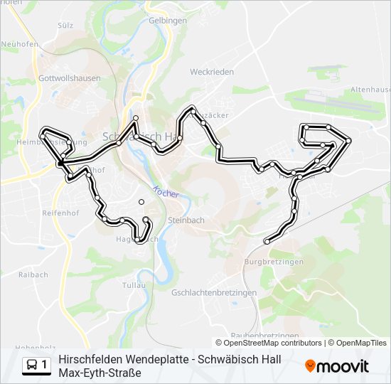1 Bus Line Map