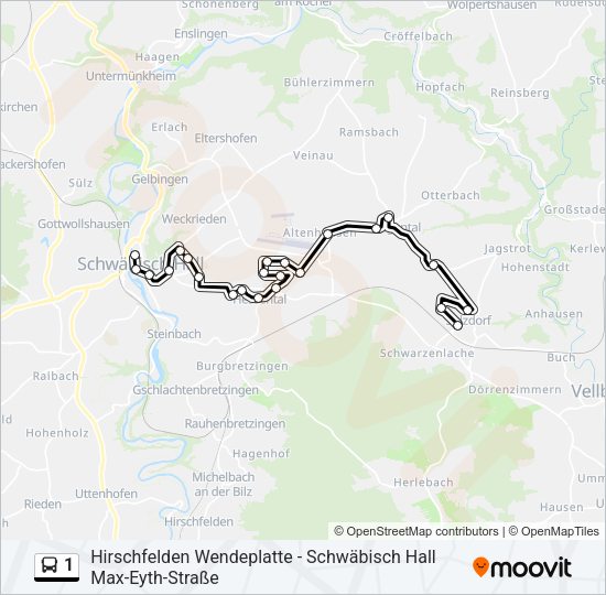 1 Bus Line Map