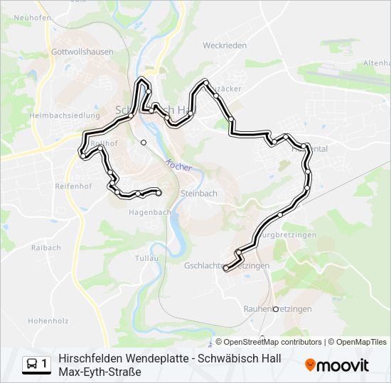 1 Bus Line Map