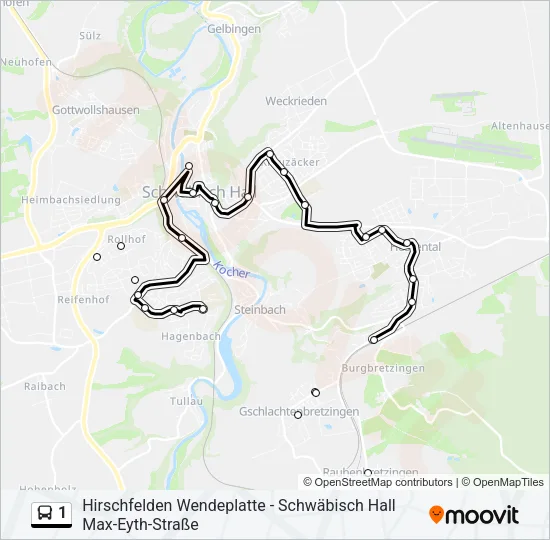 1 Bus Line Map