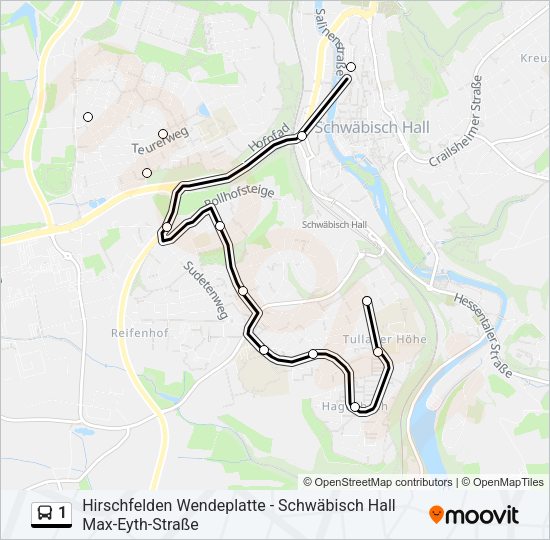 1 Bus Line Map