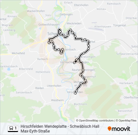 1 Bus Line Map