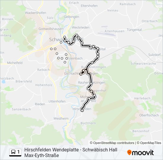 1 Bus Line Map