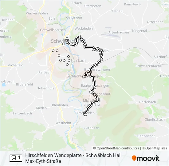 1 Bus Line Map