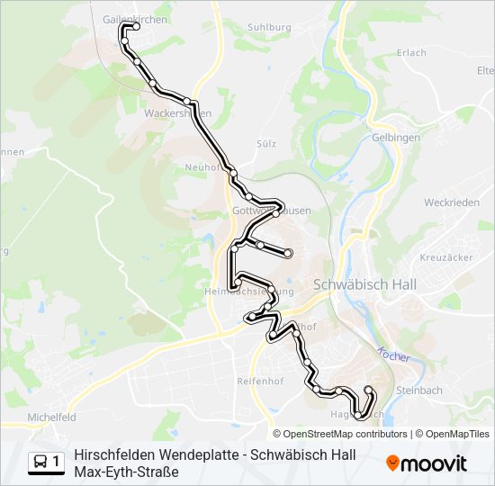 1 Bus Line Map