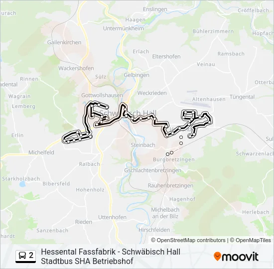2 Bus Line Map