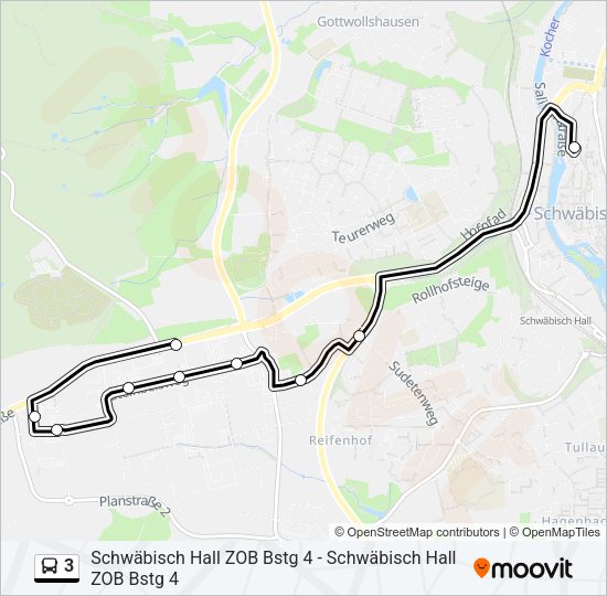 3 Bus Line Map