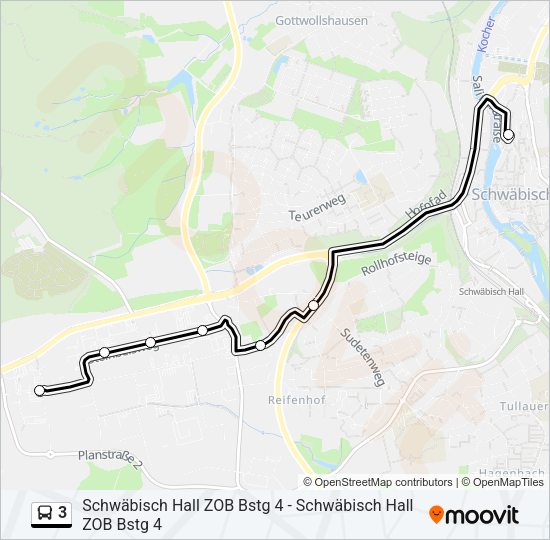 3 Bus Line Map
