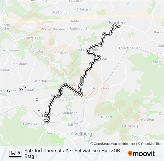 5 Bus Line Map