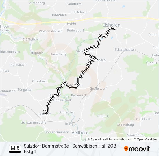 5 Bus Line Map
