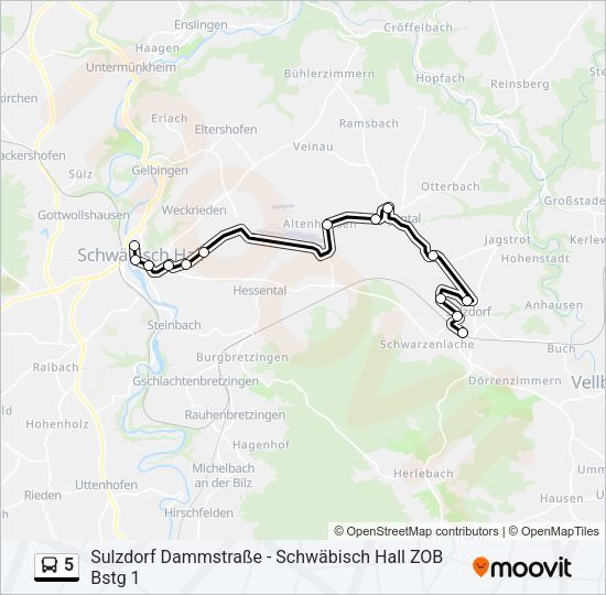 5 Bus Line Map