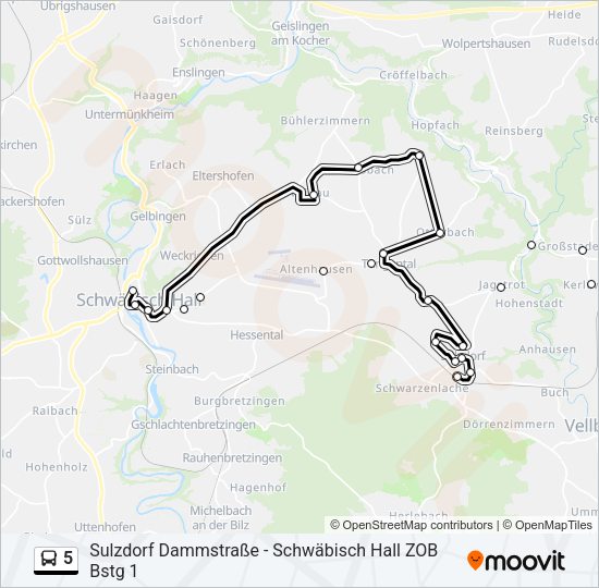 5 Bus Line Map