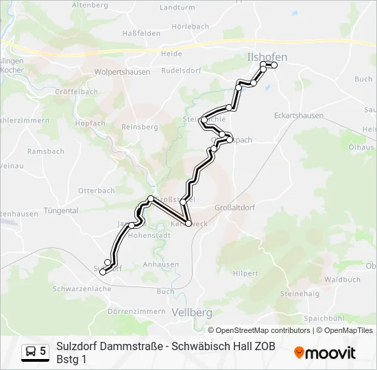 Автобус 5: карта маршрута