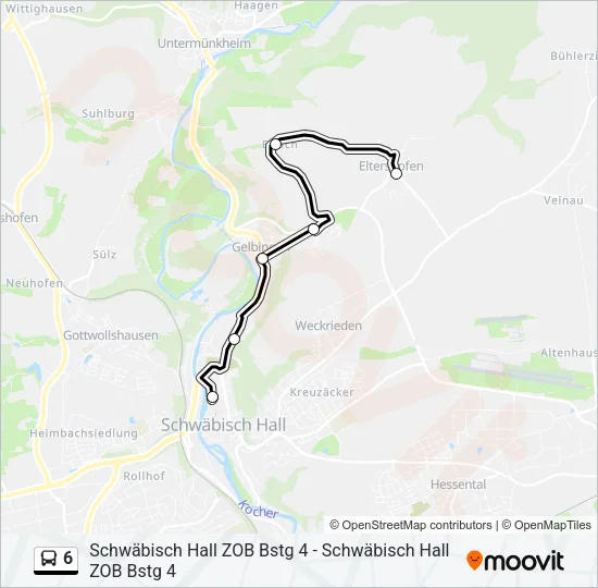 6 Bus Line Map