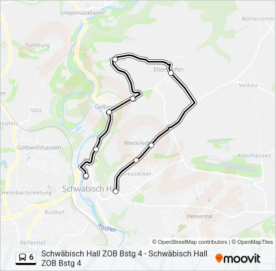 6 Bus Line Map