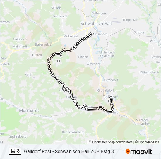 8 Bus Line Map