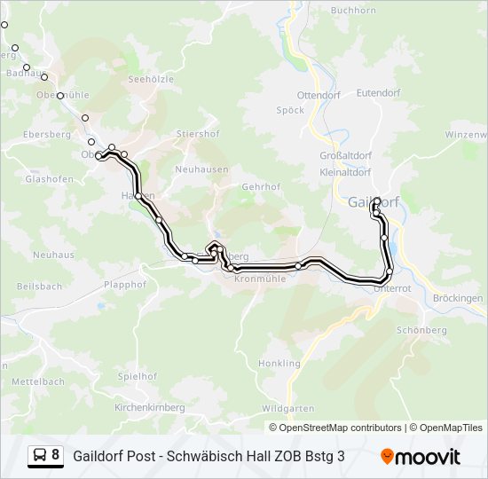 8 Bus Line Map