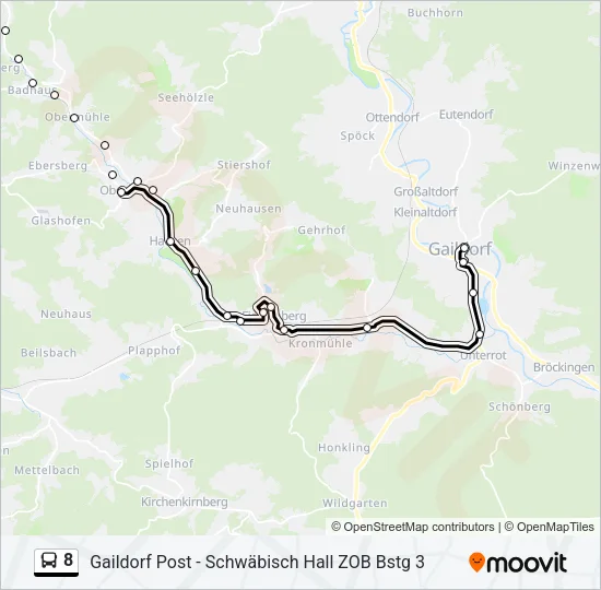 8 Bus Line Map