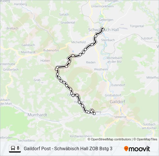 8 Bus Line Map