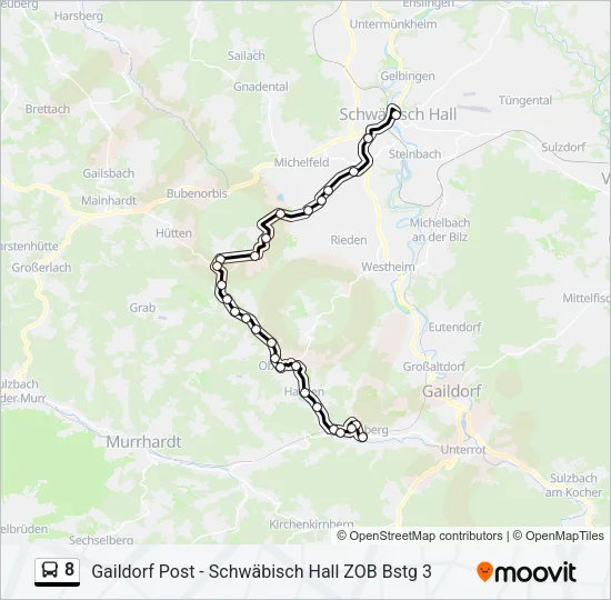 8 Bus Line Map