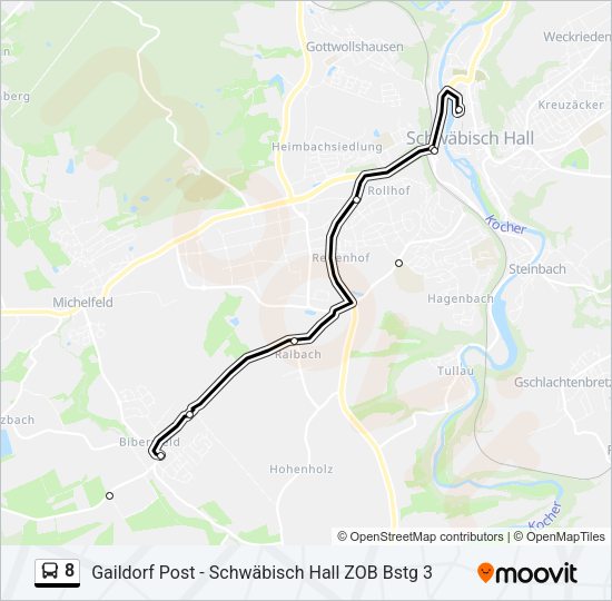 8 Bus Line Map