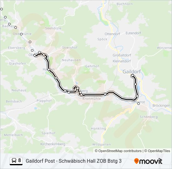 8 Bus Line Map