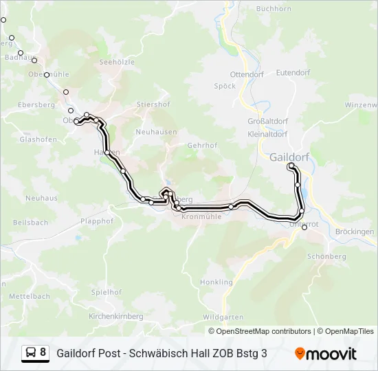 8 Bus Line Map