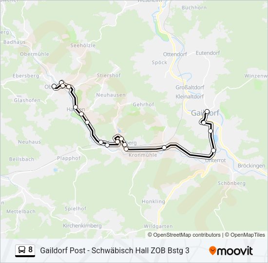 8 Bus Line Map