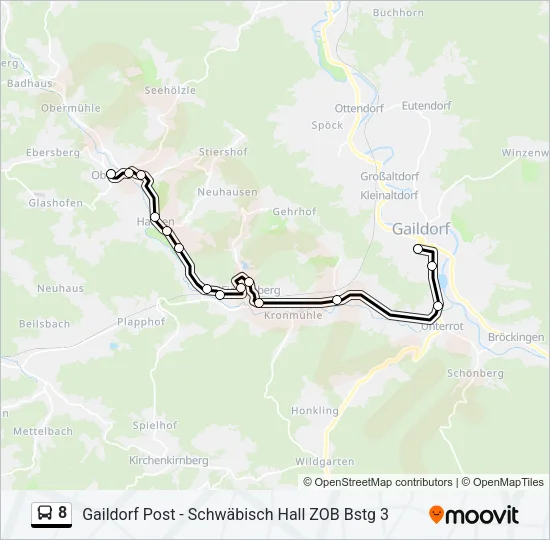8 Bus Line Map